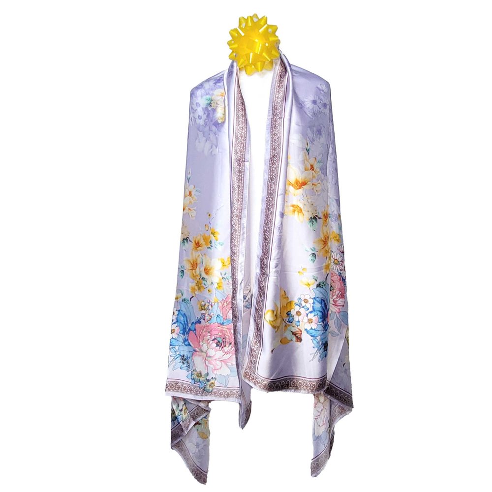NWT Long Soft Scarf 35"x70" Rectangle Silk Feeling 100% Shawl Wrap 02301 - Picture 7 of 7